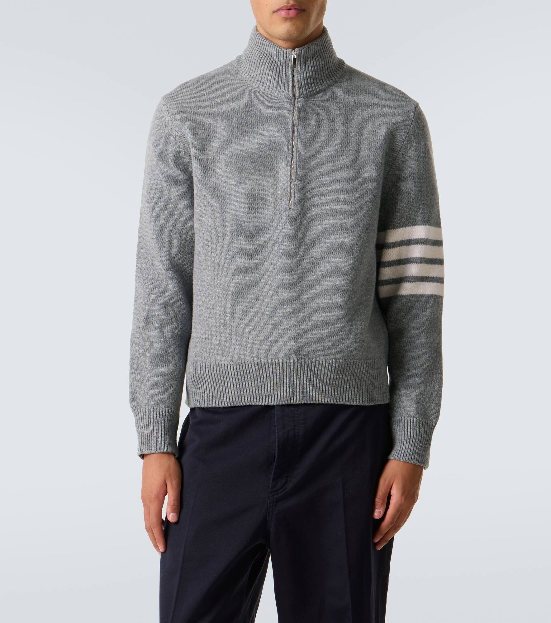 4-Bar virgin wool half-zip sweater - 3