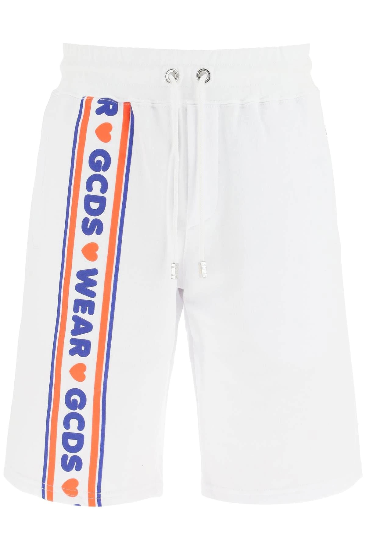 SHORT SWEATPANTS WITH CUTE LOGO TAPE - 1