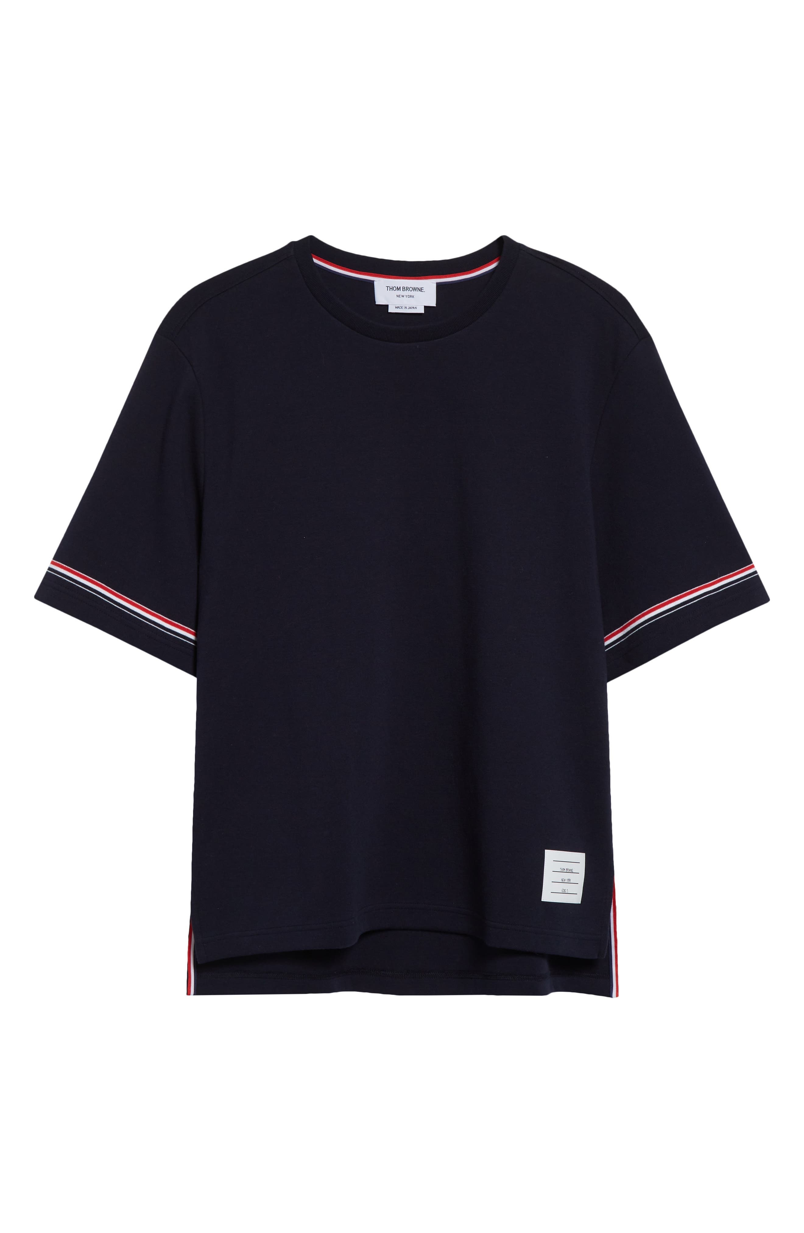 Thom Browne Rugby Fit Short Sleeve Cotton T-Shirt in Navy at Nordstrom - 6