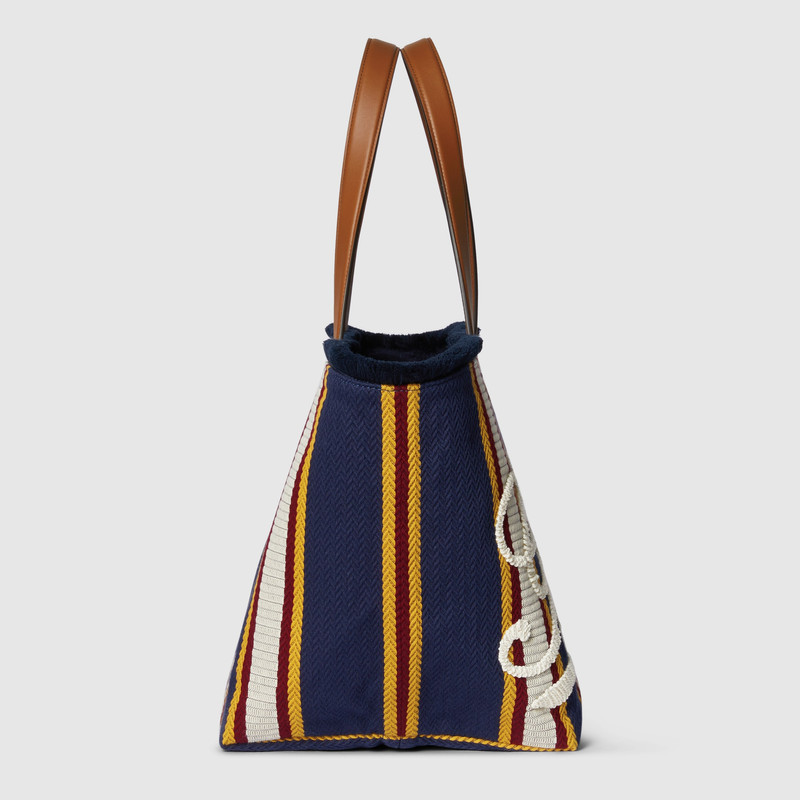 Embroidered medium canvas tote bag 7