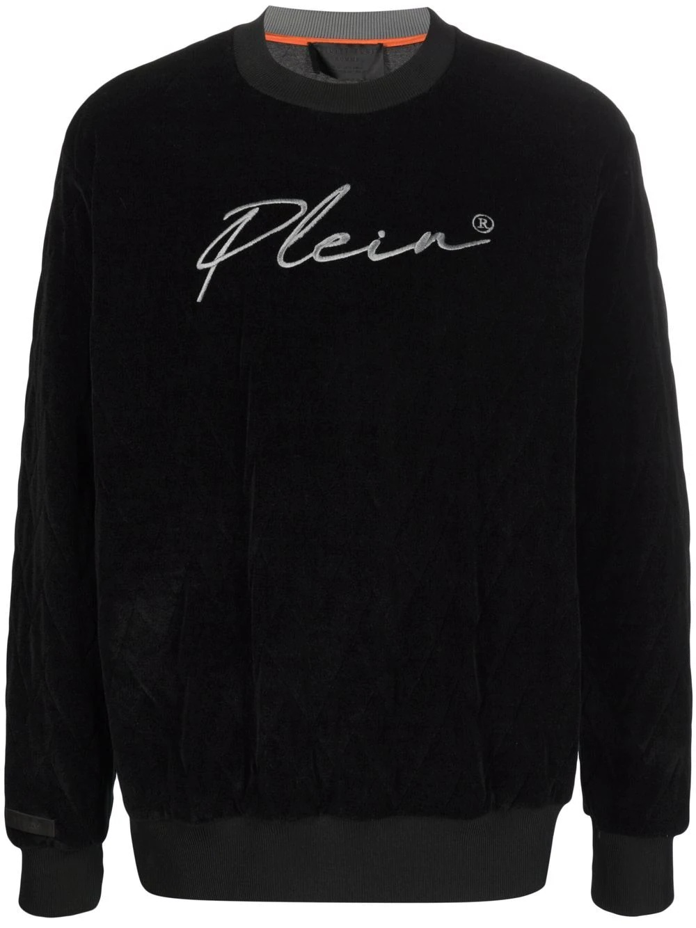 embroidered-logo velour sweatshirt - 1