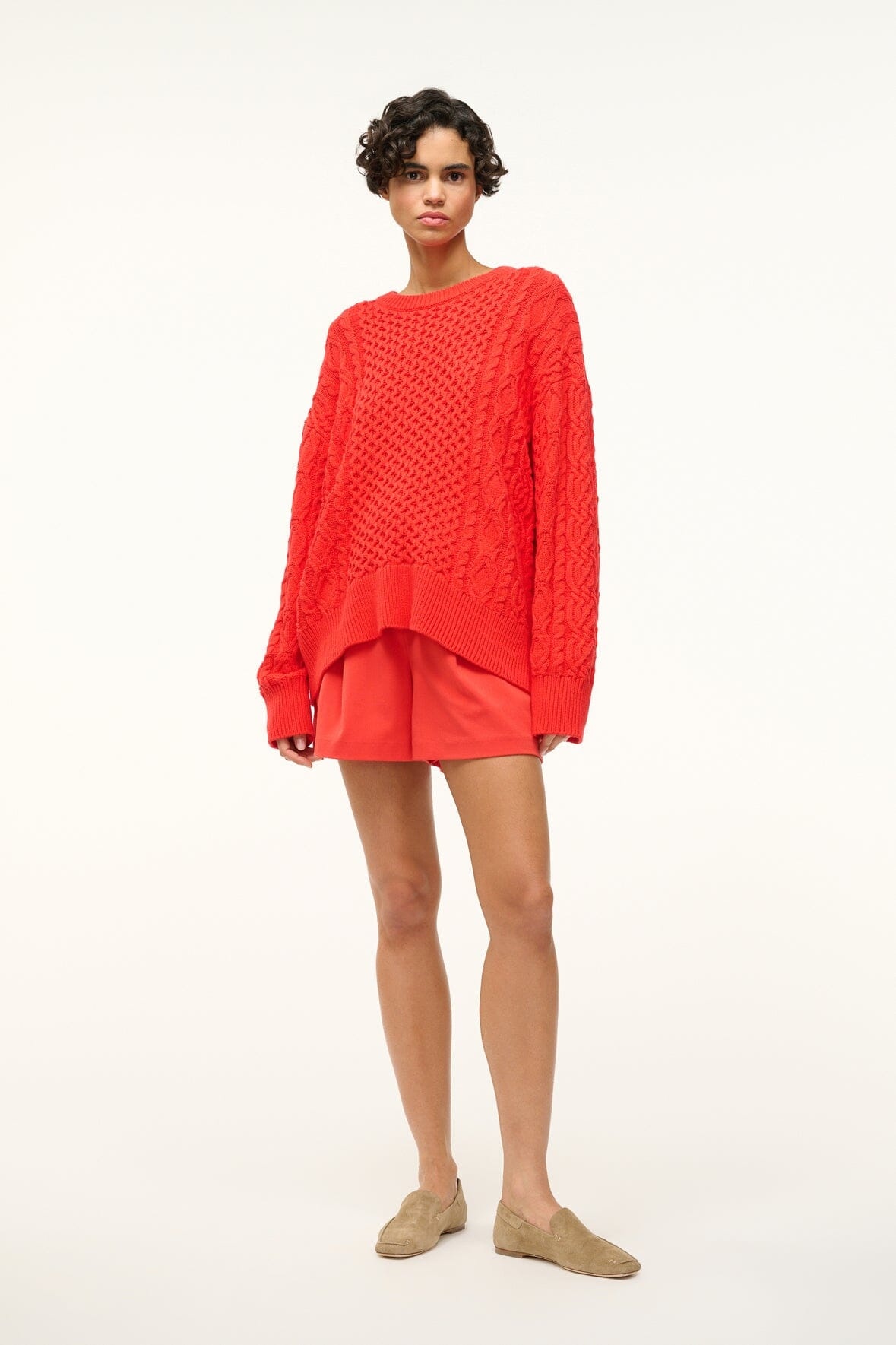 STAUD TRACY SWEATER RED ROSE - 3
