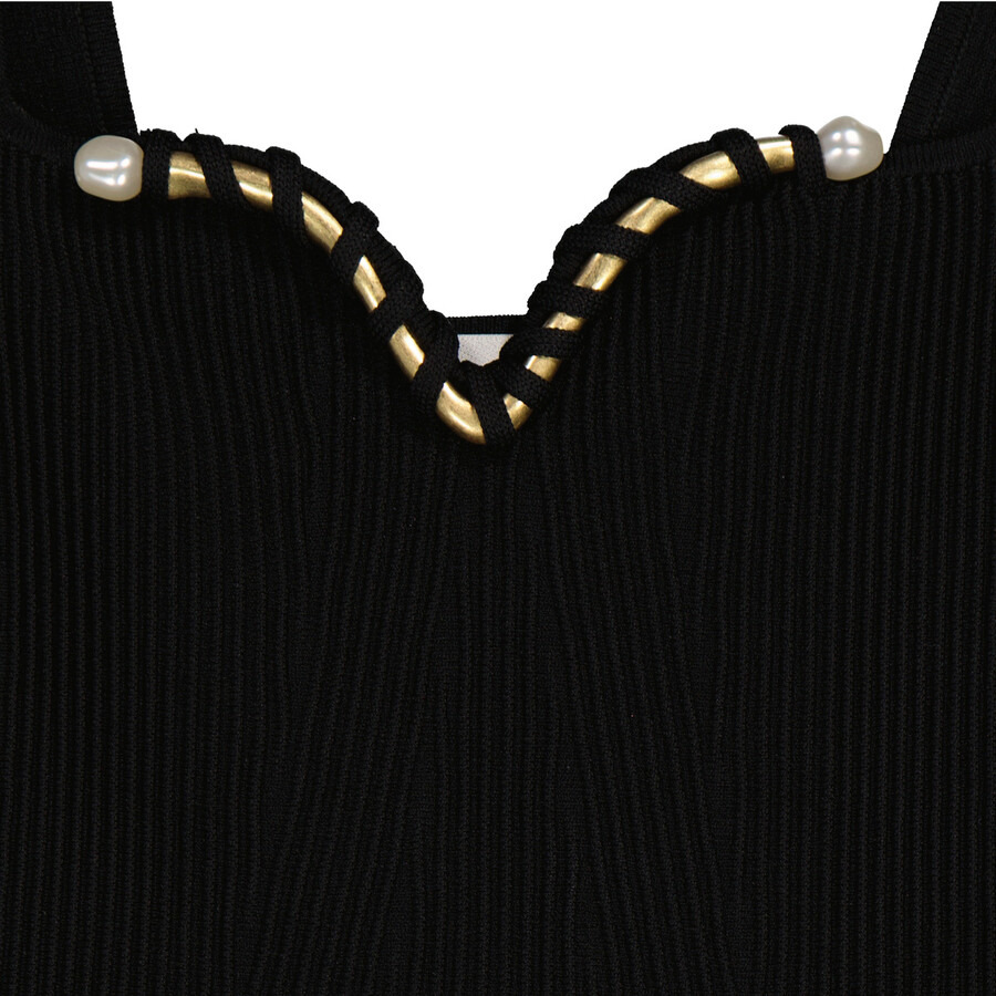 Aje Ladies Black Goldfoil Metal Bar Bodice - 7
