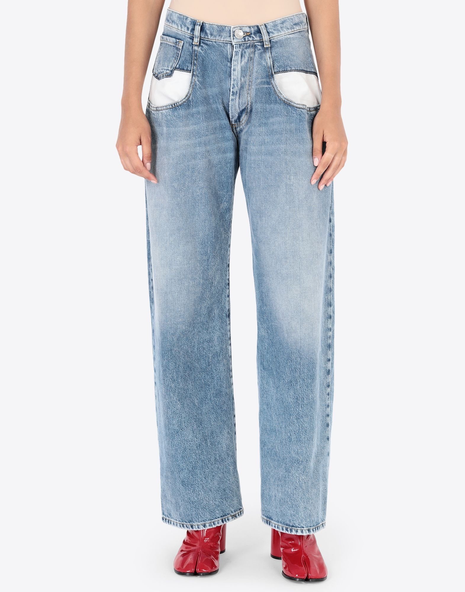 Straight jeans with contrasted pockets - 2