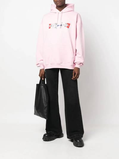 VETEMENTS logo drawstring hoodie outlook