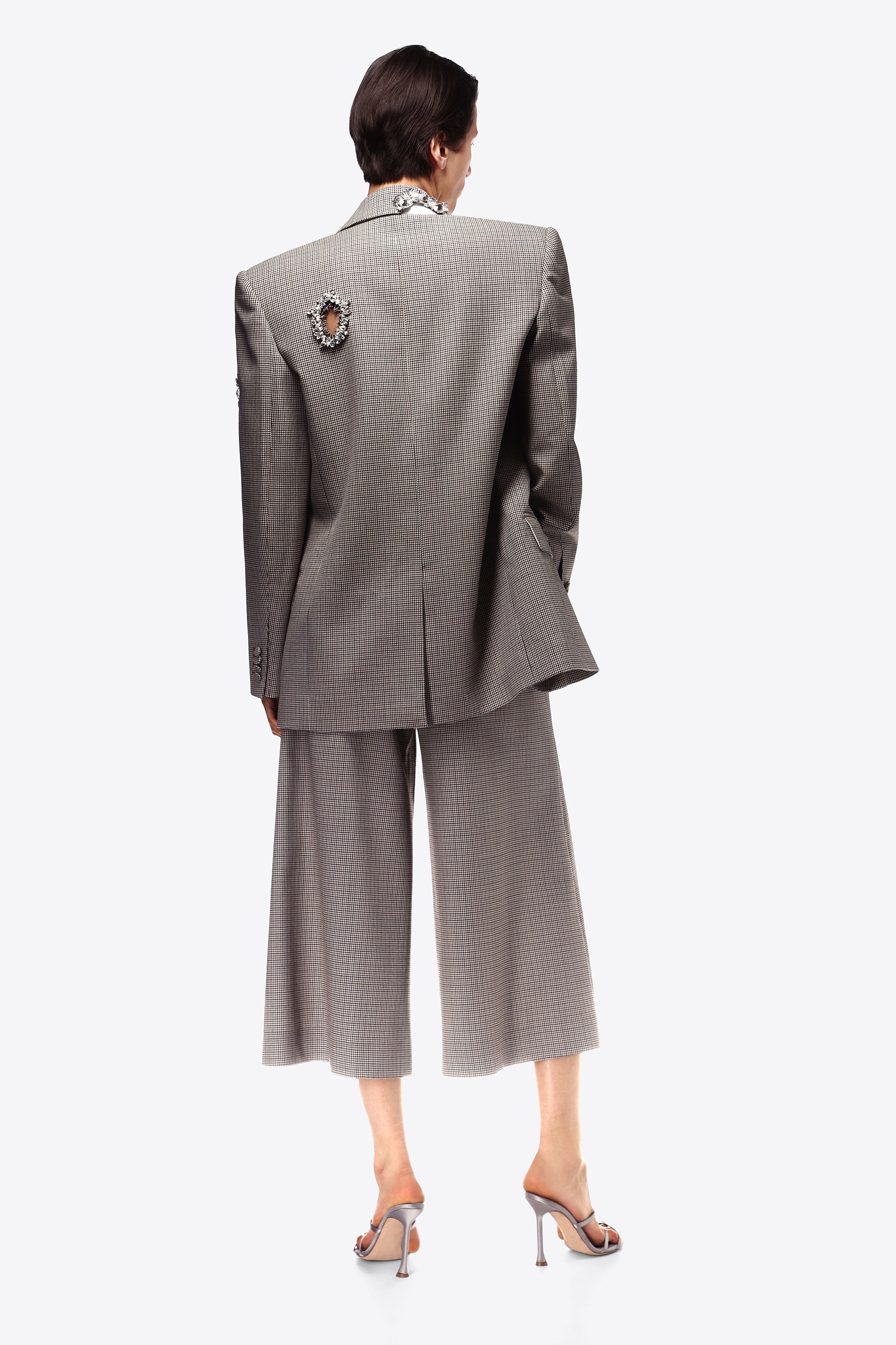 DISTRESSED CRYSTAL RELAXED BLAZER - 4