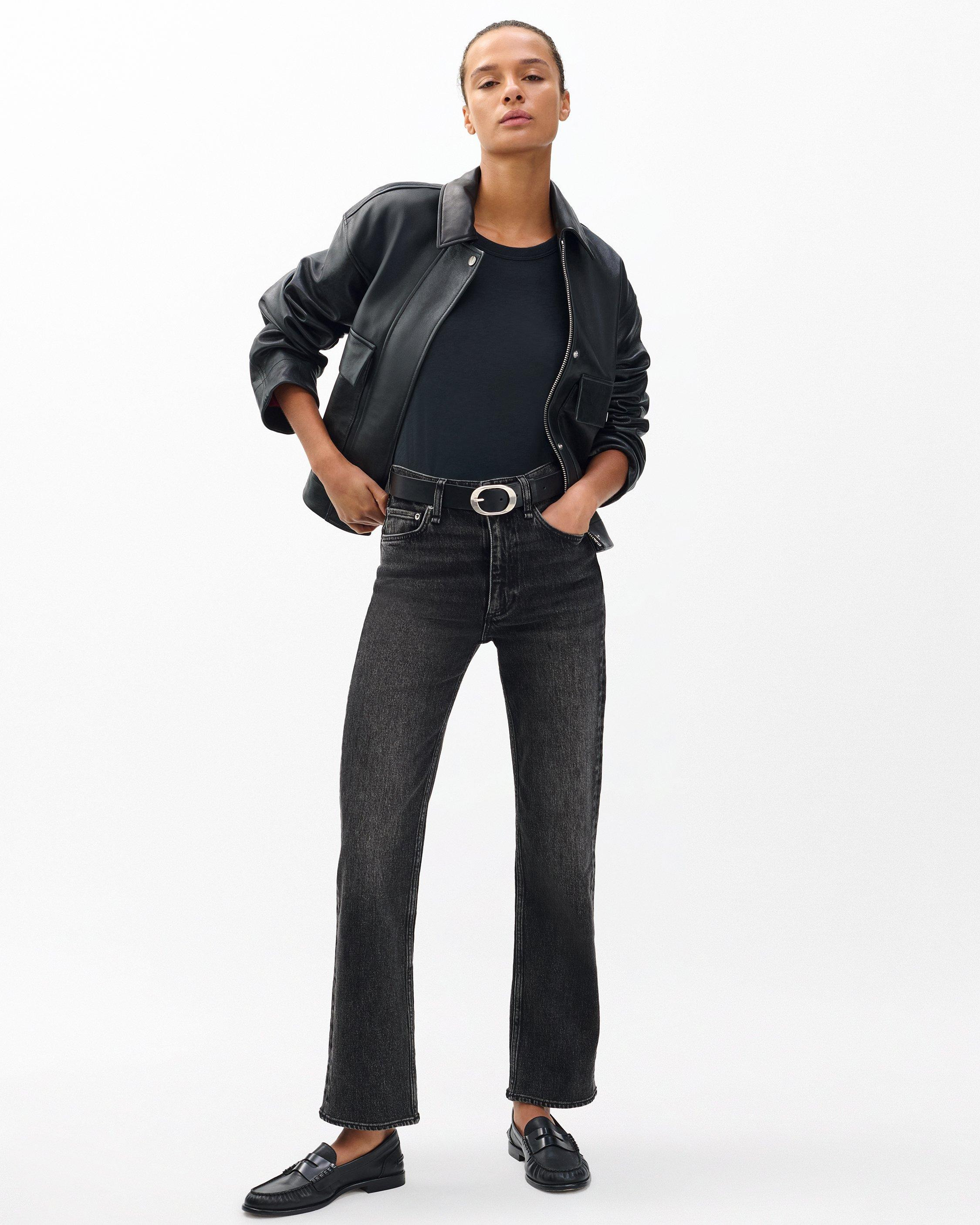Harlow Ankle Straight Jeans
Vintage Stretch in Washed Black - 2