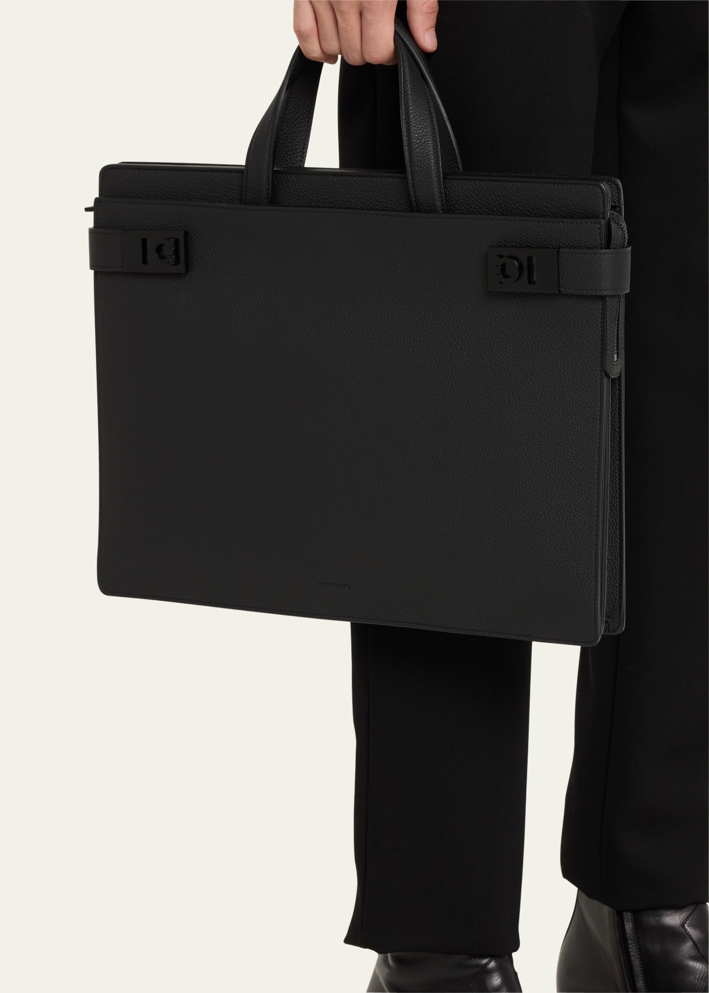 Men's Medium Leather Briefcase - 2