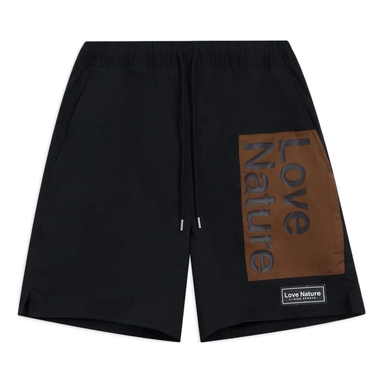 Li-Ning Love Nature Label Logo Shorts 'Black' AKSS047-2 - 1