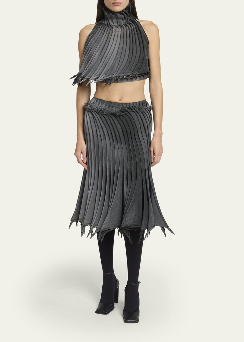 Alaïa Sculptural Pleated Midi Skirt outlook