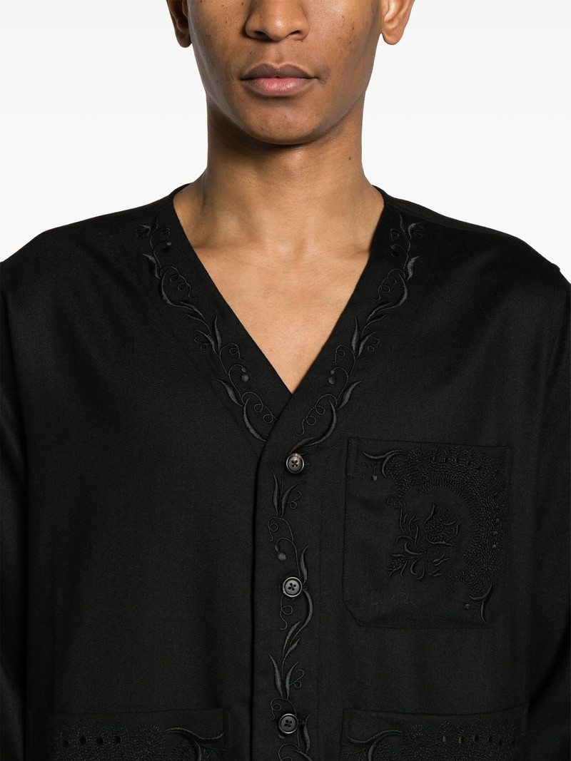 BODE Bode Dumas Floral-embroidered Twill Overshirt outlook