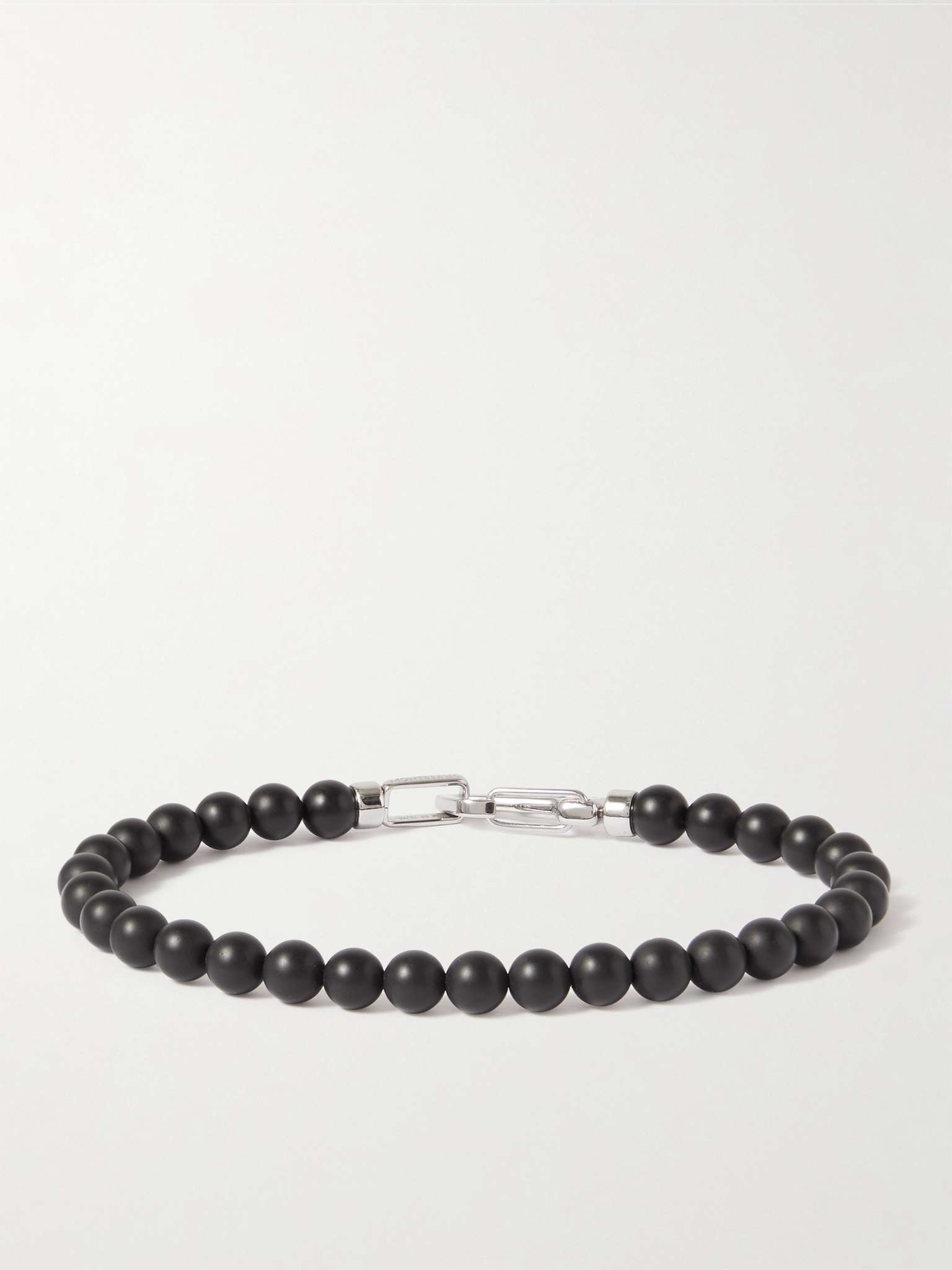 Onyx and Stainless Steel Beaded Bracelet - 1