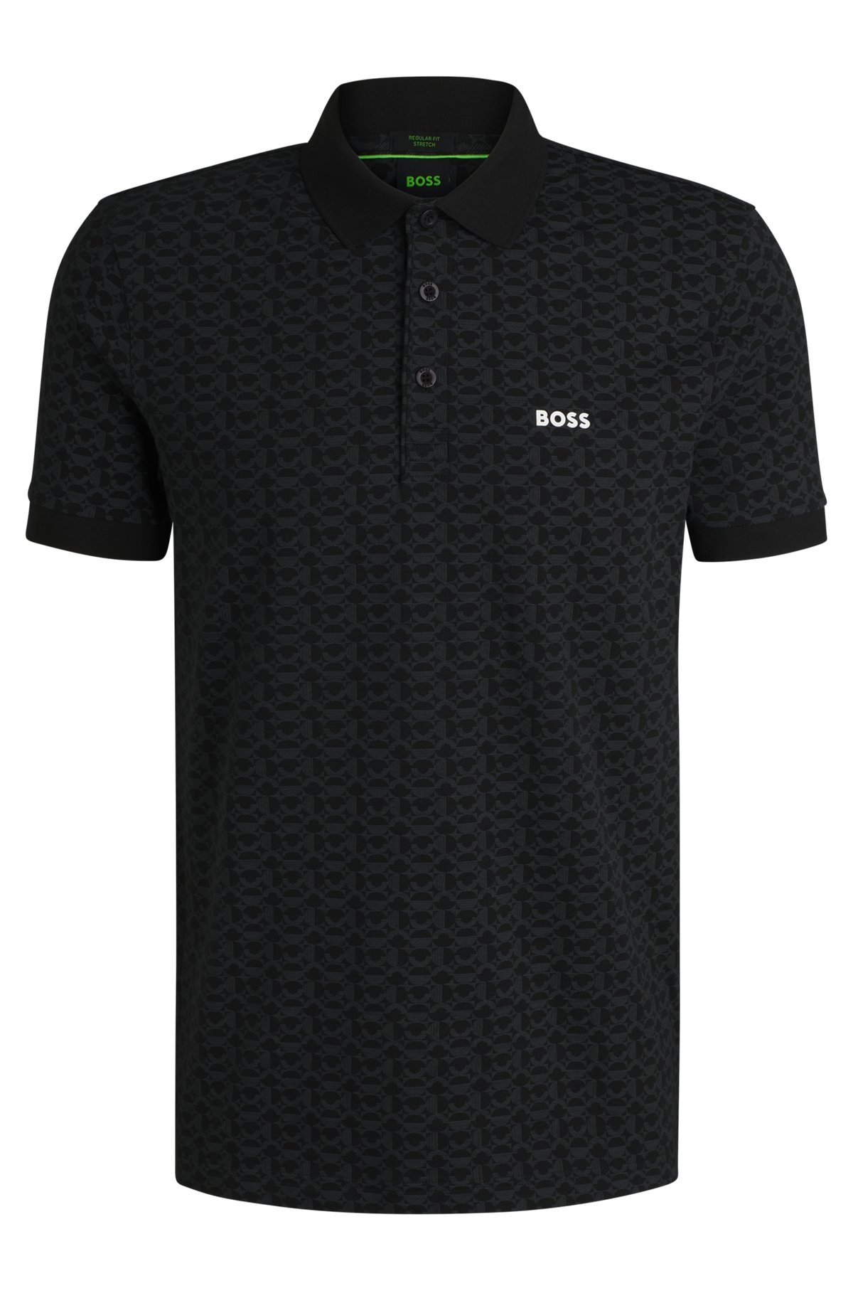 PADDY POLO SHIRT IN STRETCH COTTON WITH PRINTED PATTERN - 1