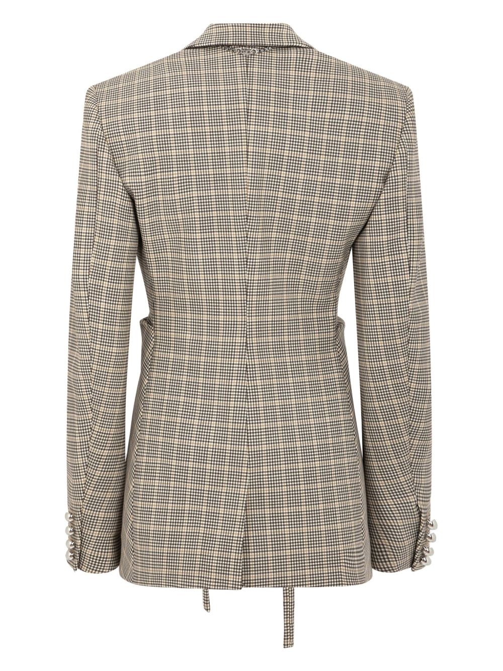 plaid check fitted jacket - 7