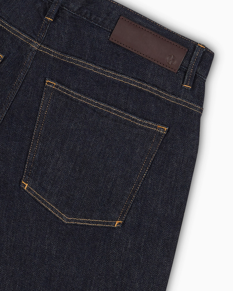 Five-pocket, regular fit, stretch cotton-denim trousers 6