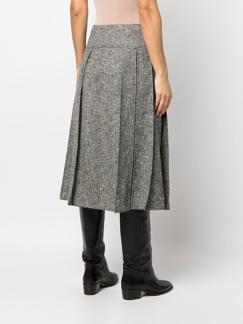 pleated mid-length skirt - 4