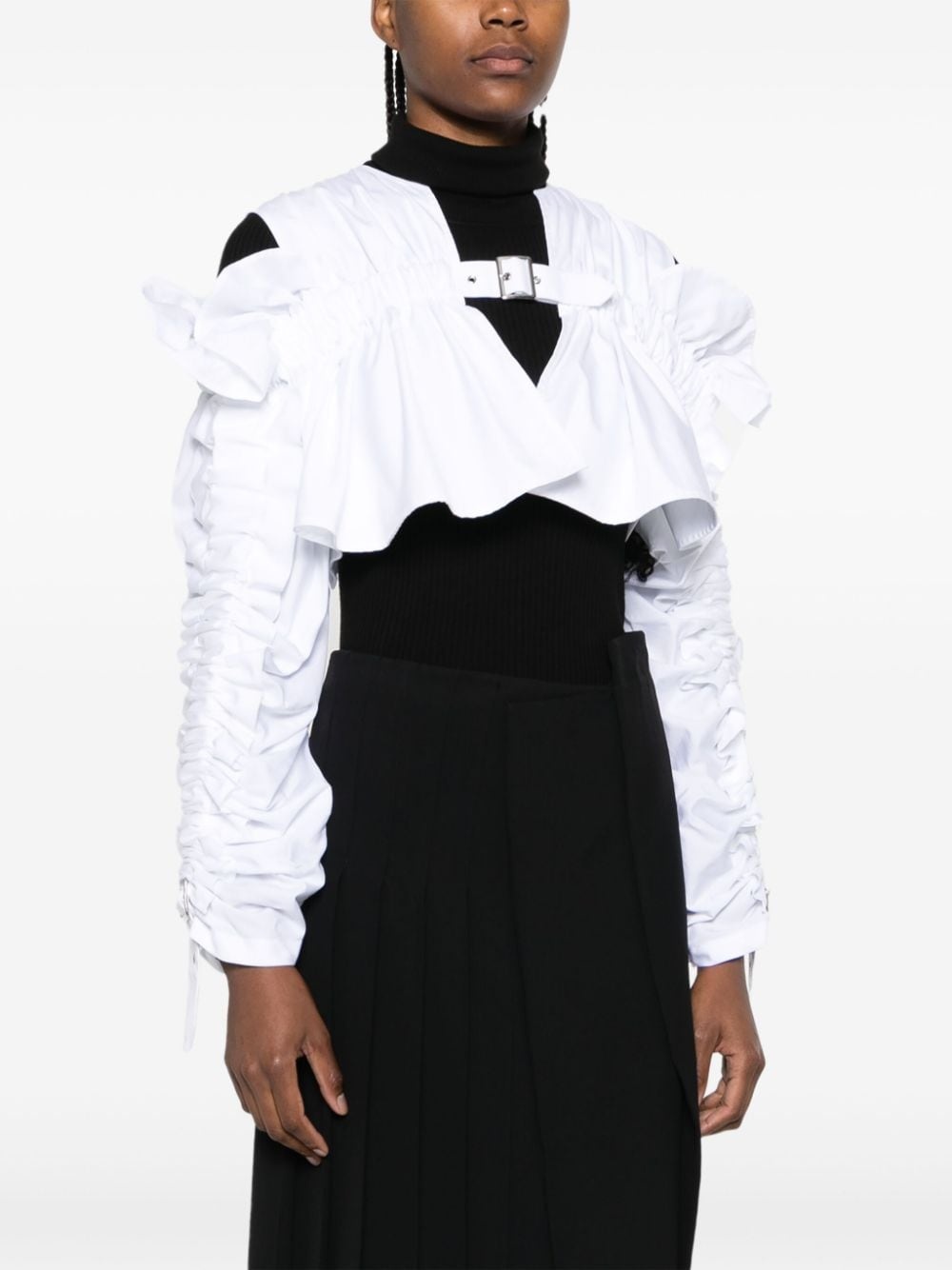 ruffled cropped top - 3