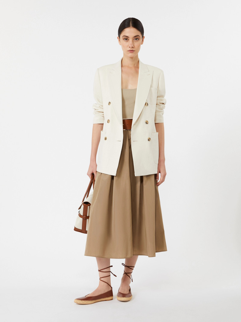 Max Mara LONZA Taffeta midi skirt - KAKI outlook