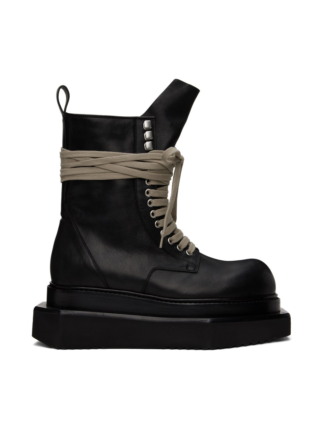 Black Laceup Turbo Cyclops Boots - 1