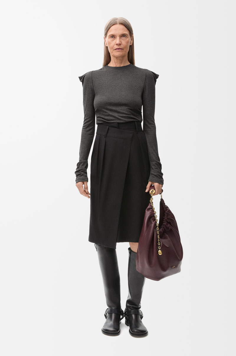 Loewe Wrap skirt in cotton and silk outlook