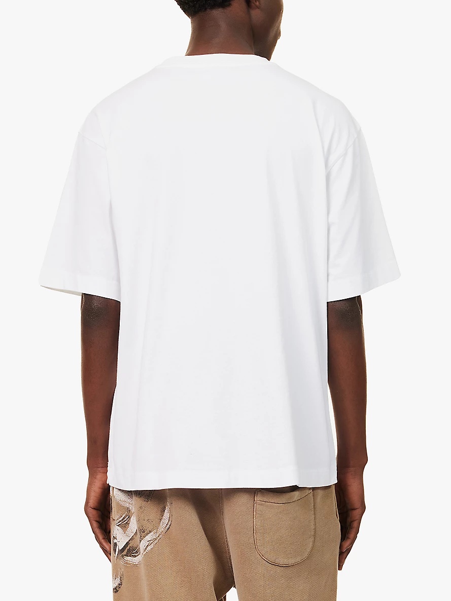 Brand-print cotton-jersey T-shirt - 4
