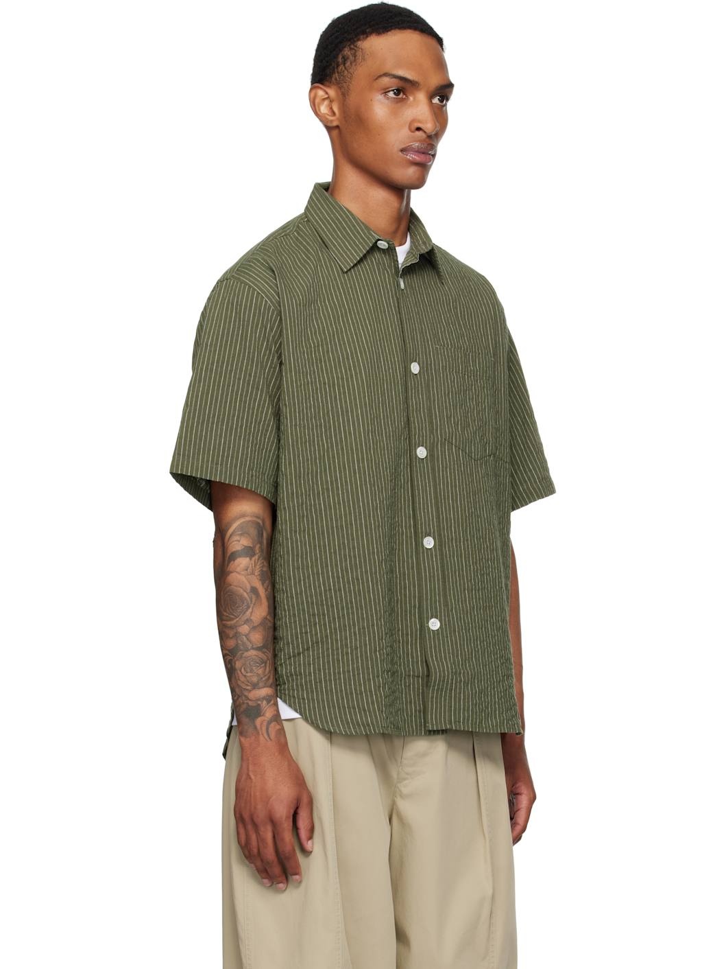 Khaki Mo Oversized Stripe SS Shirt - 2