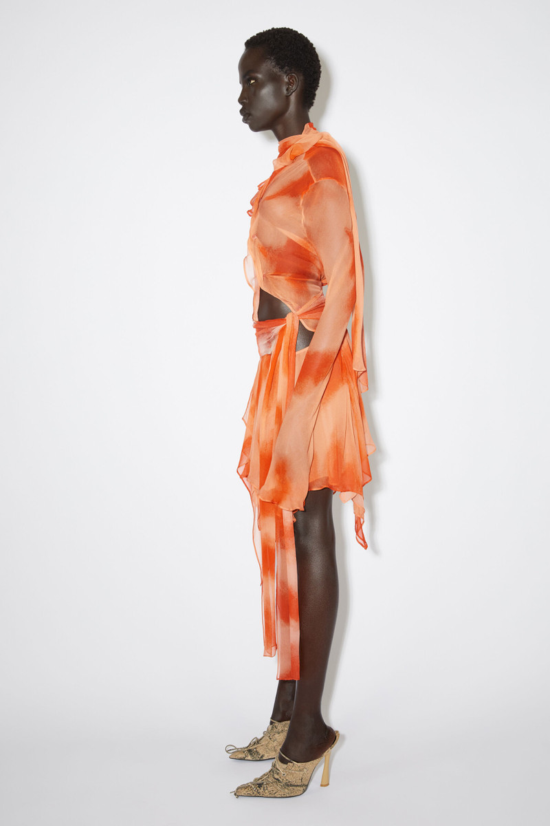 Draped mini skirt - Orange 4