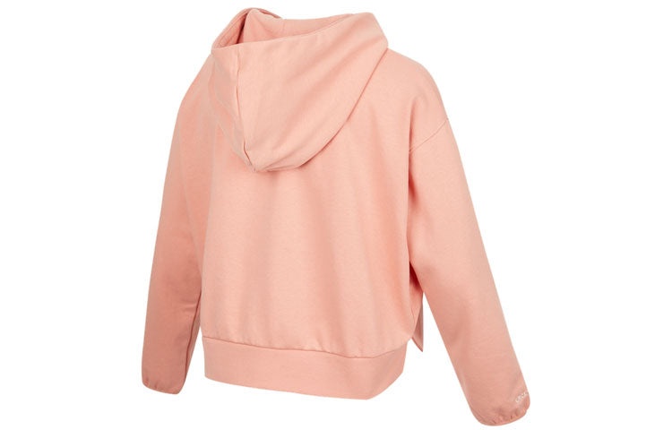 (WMNS) Nike Embroidered Logo Big Pocket Short Sports Hoodie Light Orange DA6484-824 - 2