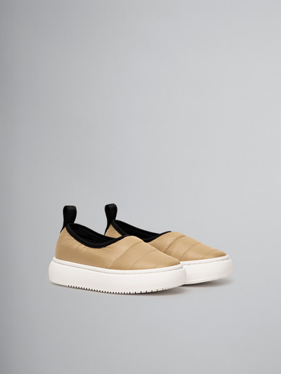 Marni BEIGE PADDED NYLON SLIP-ON SNEAKER outlook