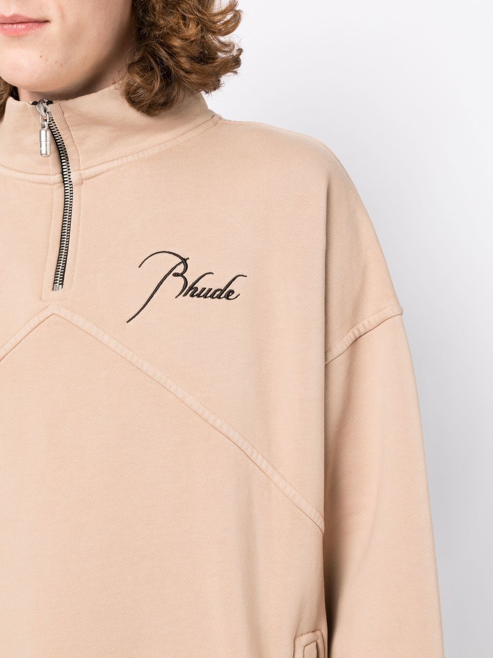 logo-embroidered high-neck sweatshirt - 5