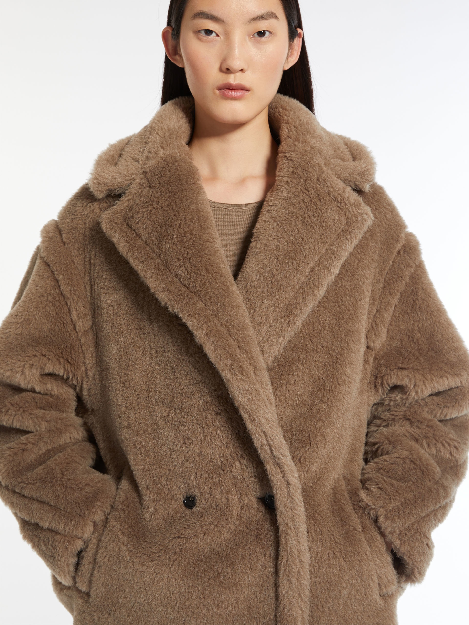 ESPERO Short Teddy Bear Icon Coat in alpaca and wool - 5