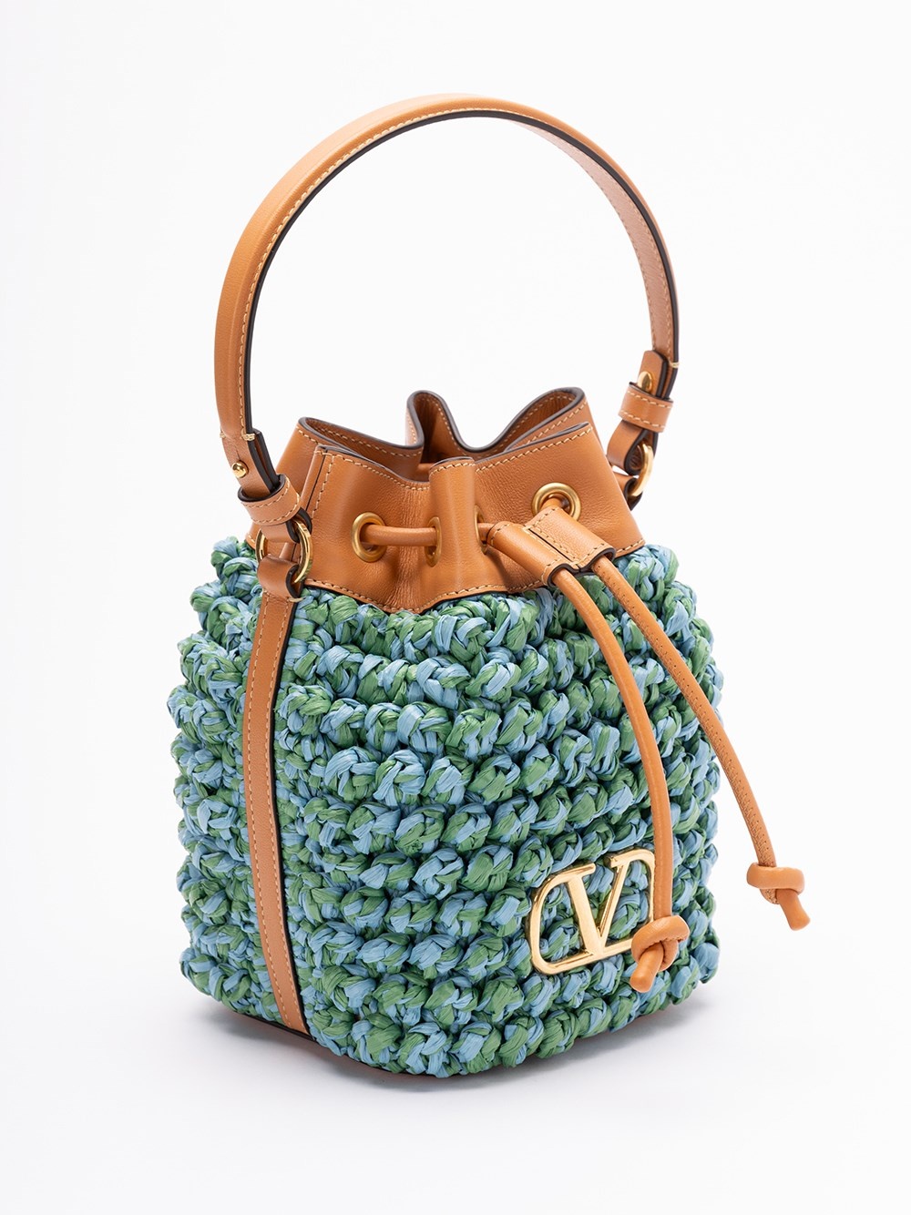 【Valentino】MINI DRAWSTRING VLOGO SIGNATURE◆7W2P0T83HPF Valentino Garavani Mini VLogo Signature Leather Bucket Bag