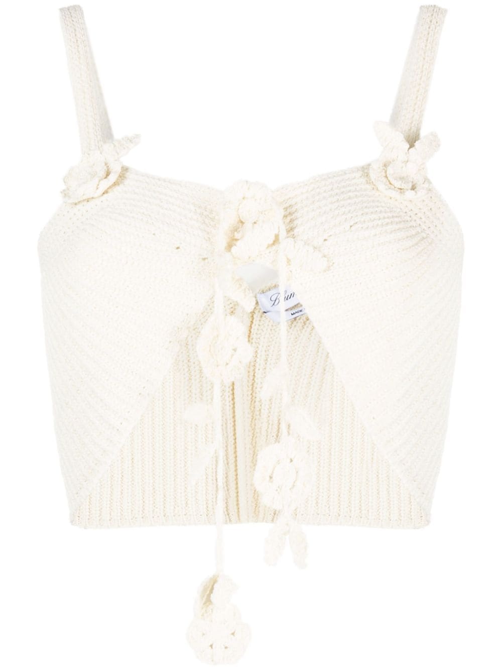 floral-appliquÃ© asymmetric knitted top - 1