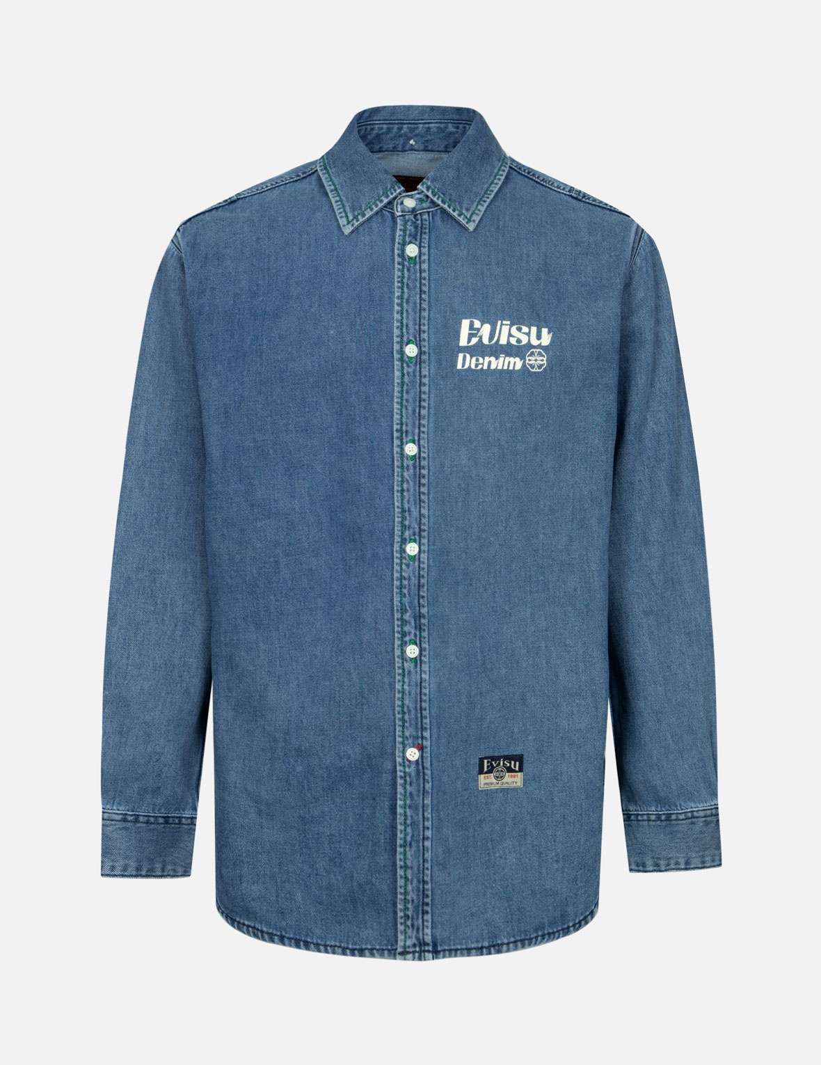 CALLIGRAPHY DAICOCK RELAX FIT DENIM SHIRT - 1