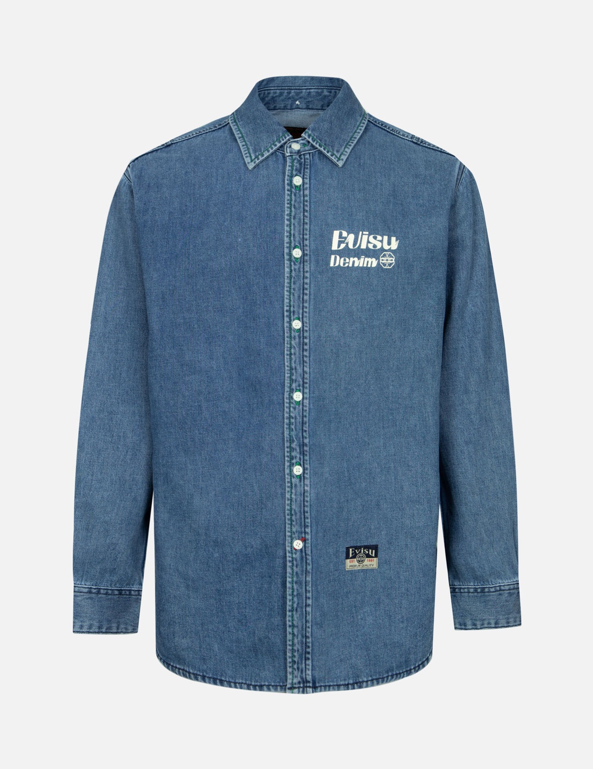 CALLIGRAPHY DAICOCK RELAX FIT DENIM SHIRT - 2