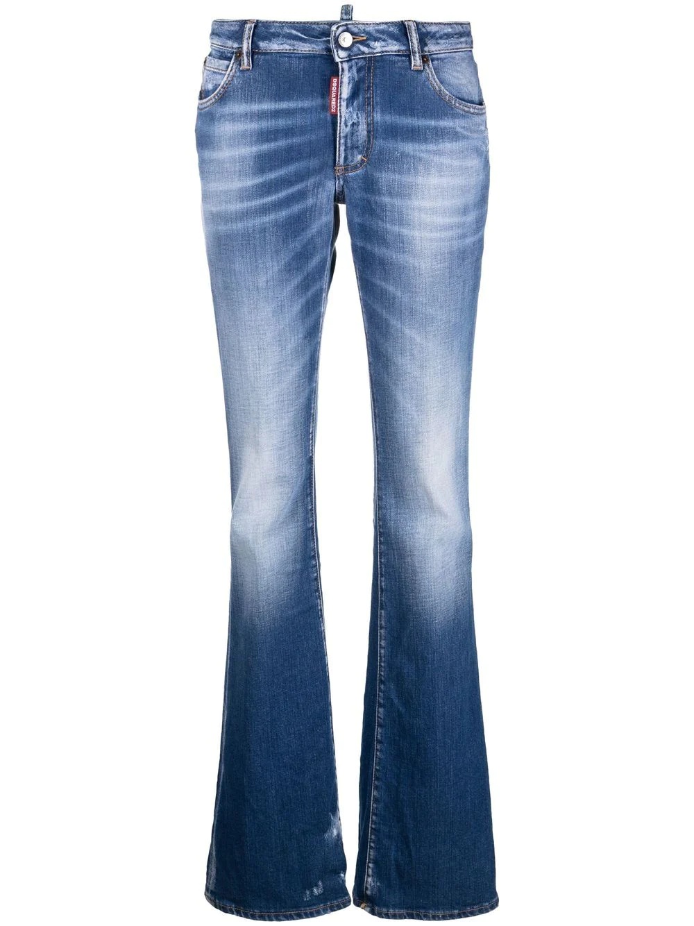 logo-patch bootcut jeans - 1