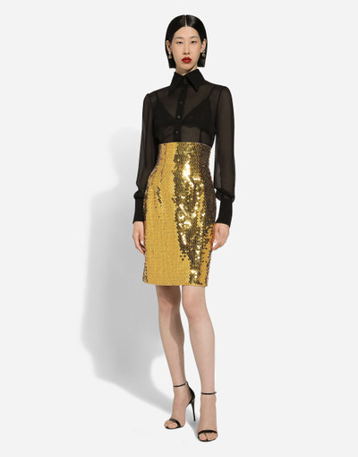 Dolce & Gabbana High-waisted sequined midi skirt outlook