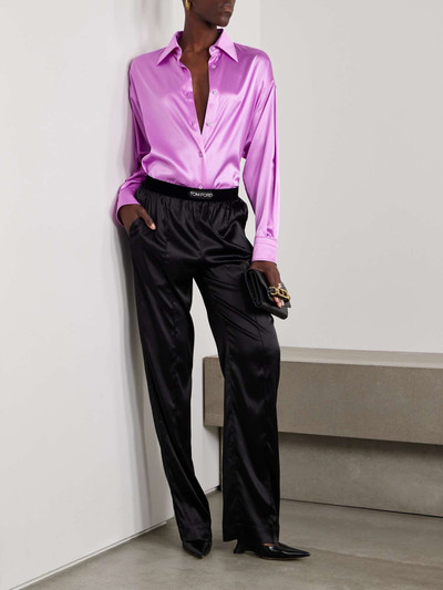 TOM FORD Oversized stretch-silk satin shirt outlook