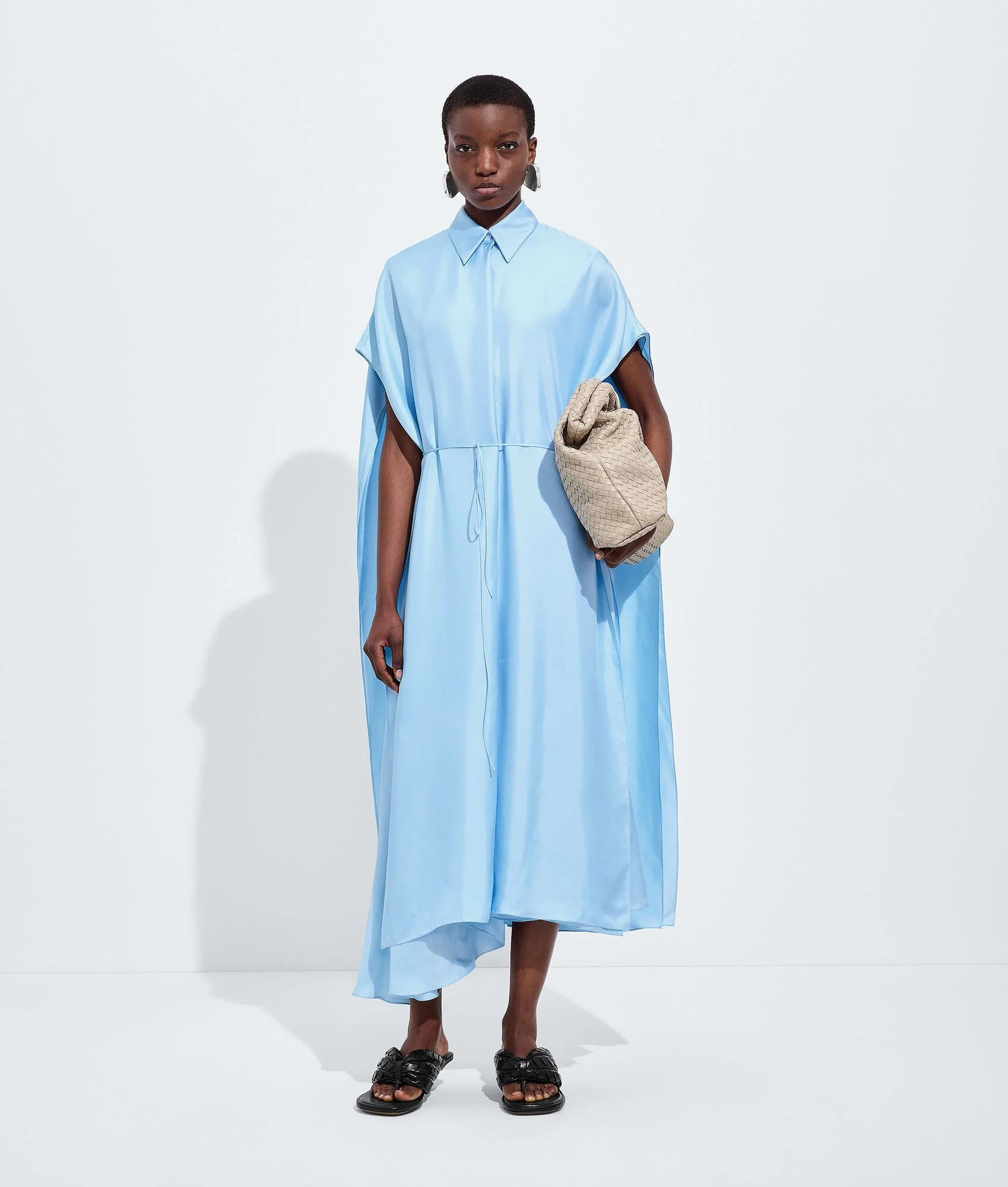 Silk Twill Shirt Dress - 1
