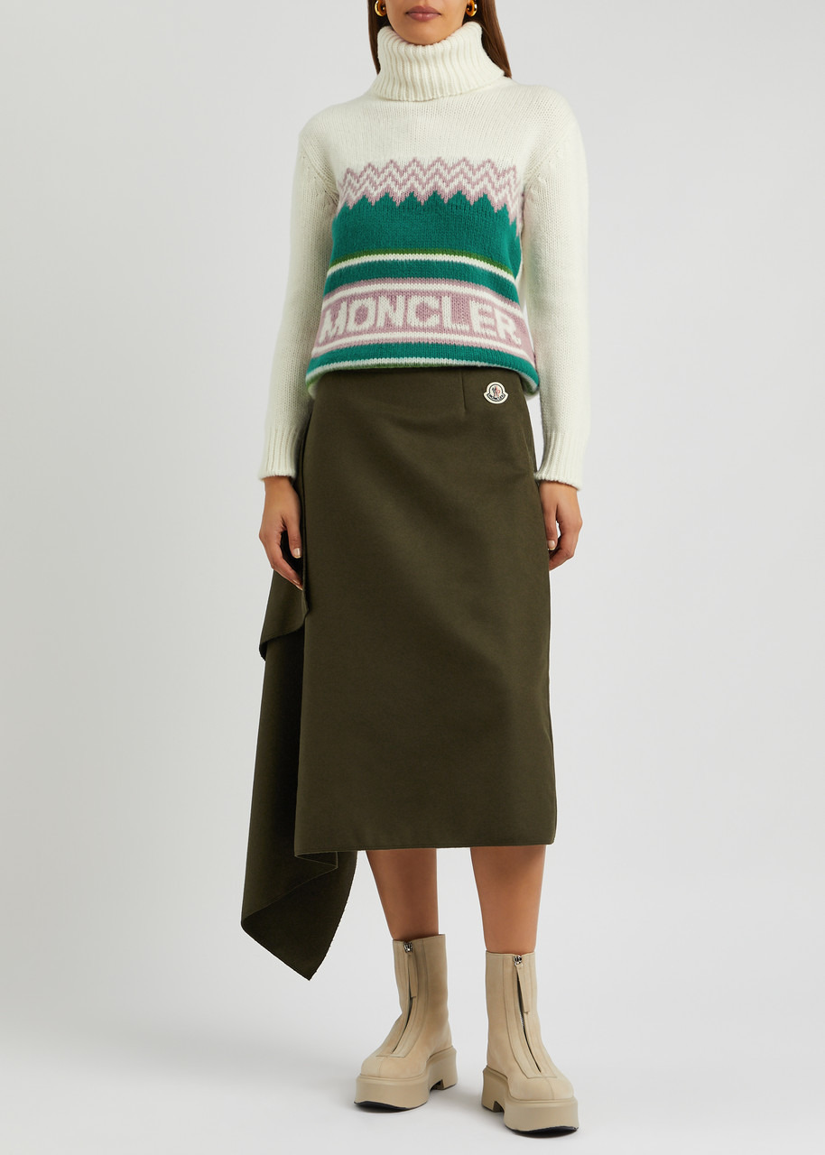 Logo-intarsia wool jumper - 4