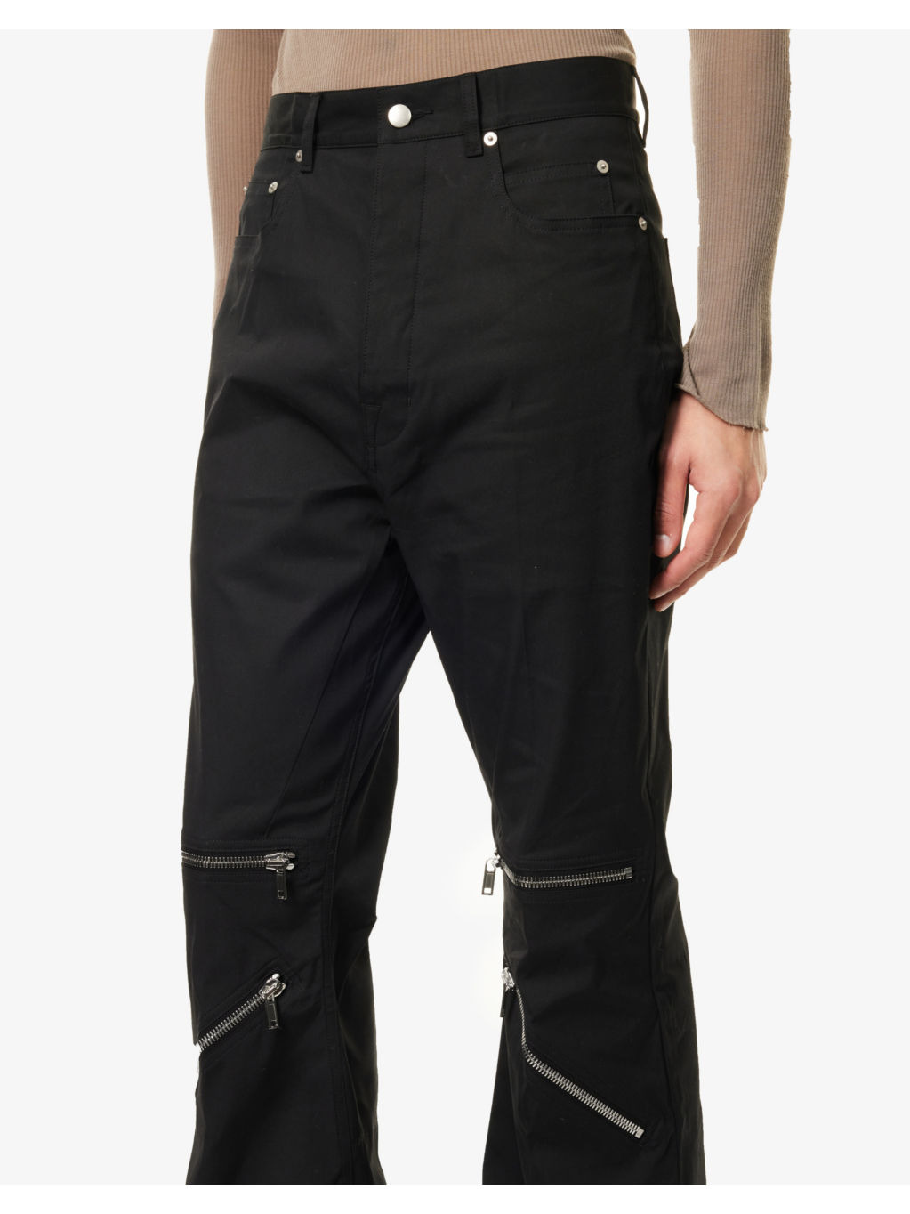 Bolan Flared-Leg Regular-Fit Stretch-Cotton Trousers - 5
