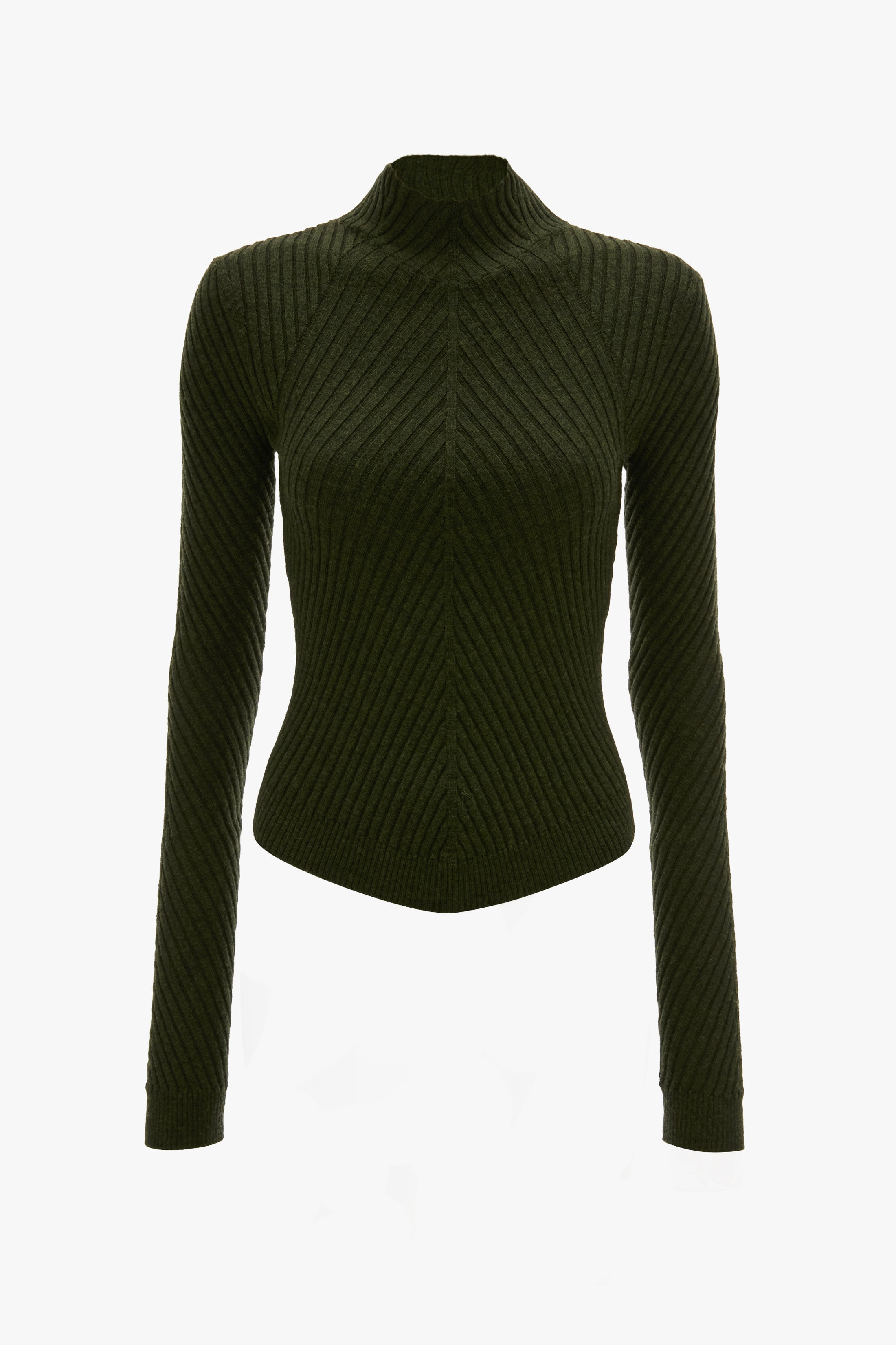 Ribbed Long Sleeve Knit Polo In Oregano - 1