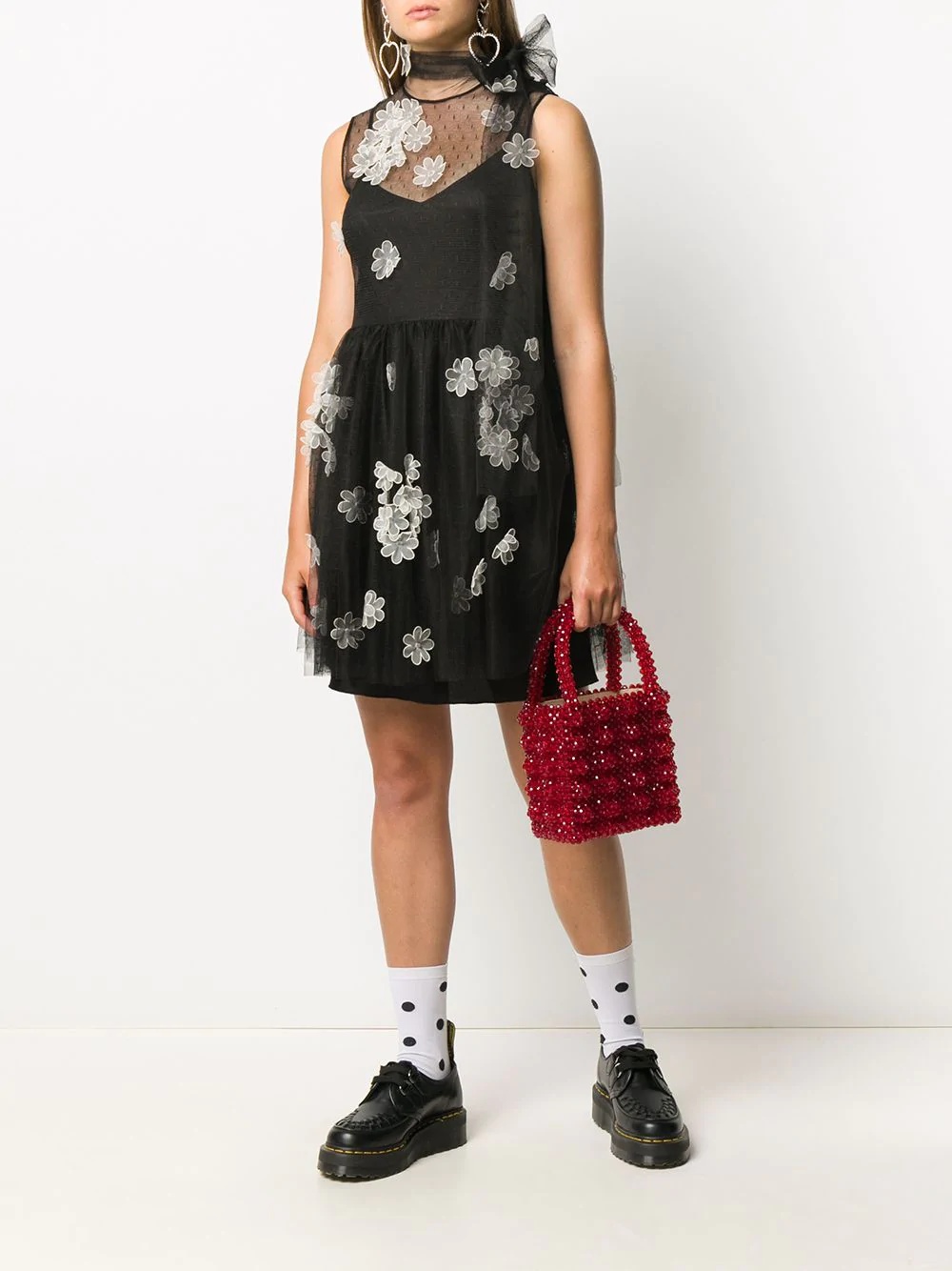 floral appliqué dress - 2