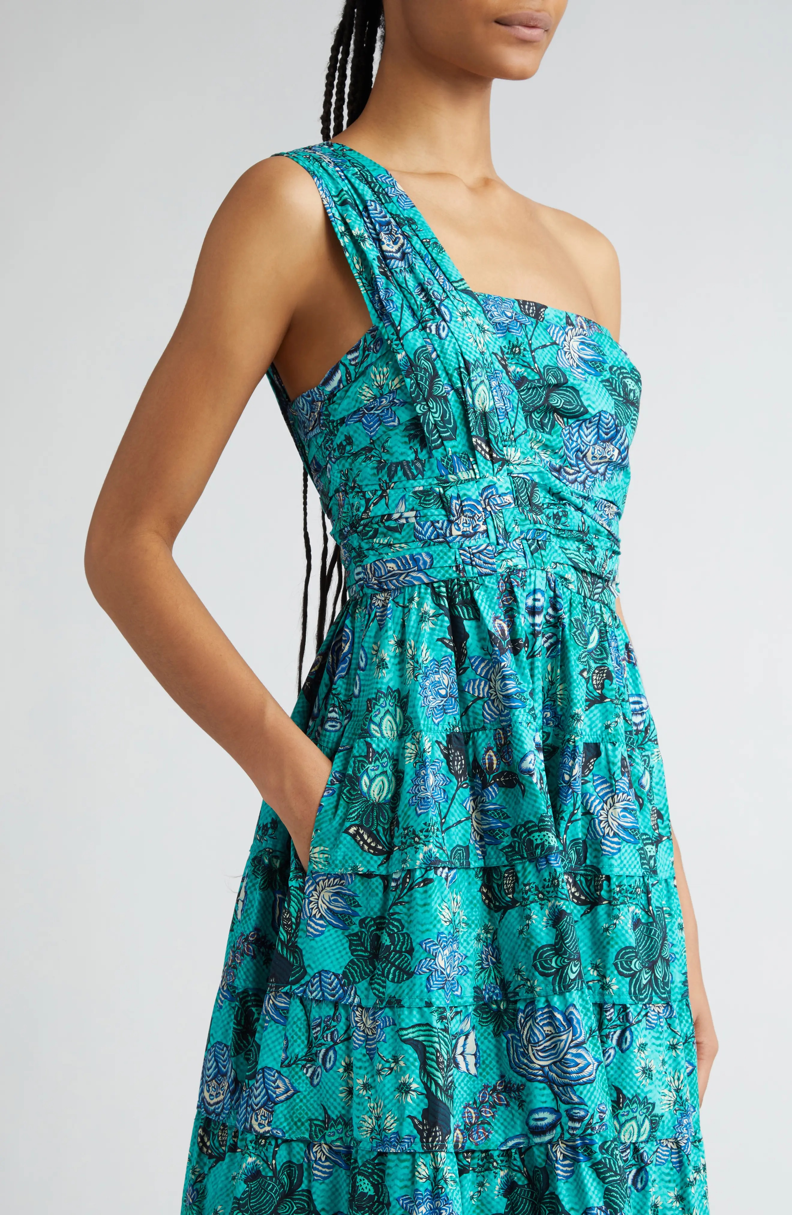 Ellie Print One-Shoulder Midi Dress - 4