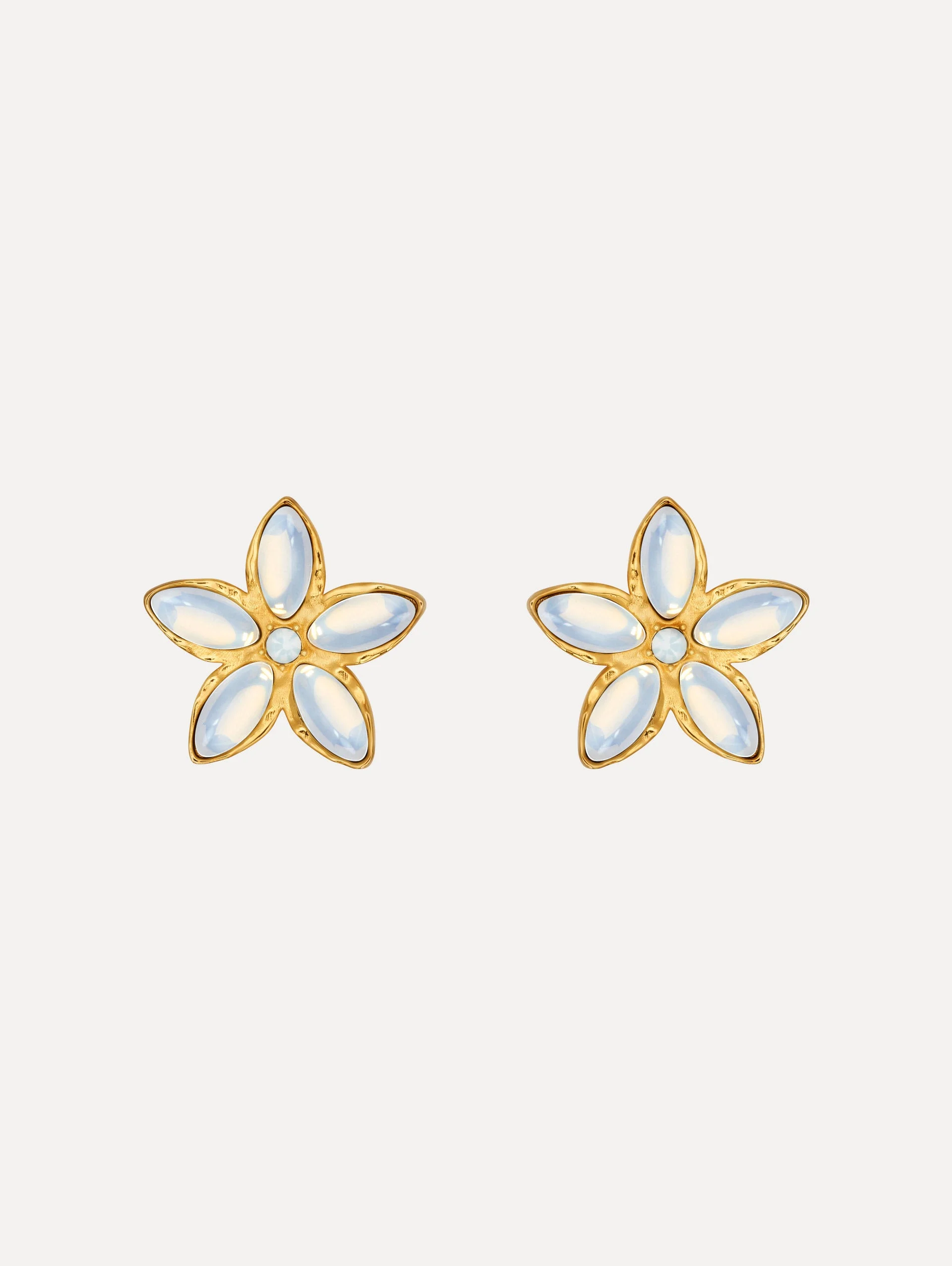 FLORAL CABOCHON EARRINGS - 1