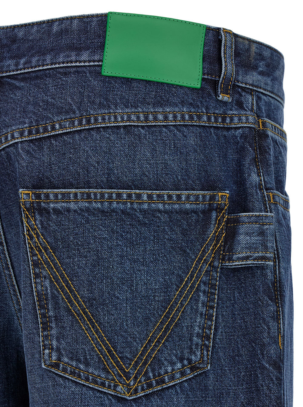Bottega Veneta Men Blue Straight Jeans With Logo Patch In Denim Man - 3