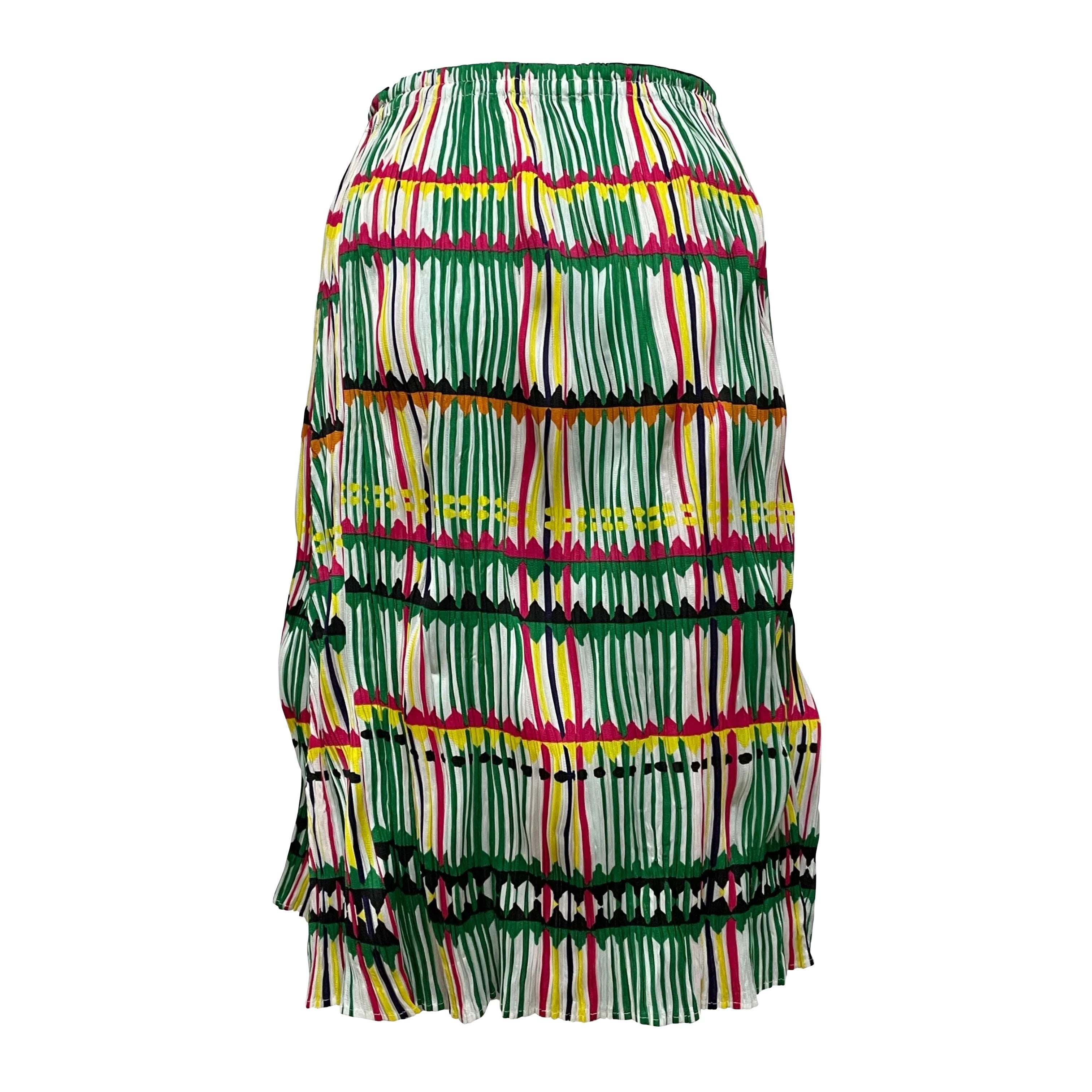 PLEATS PLEASE ISSEY MIYAKE Spring Summer 2002 Pleated Checkered Midi Skirt - 2