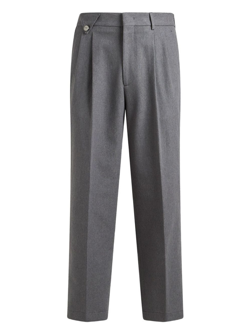 button pleated wool trousers 1