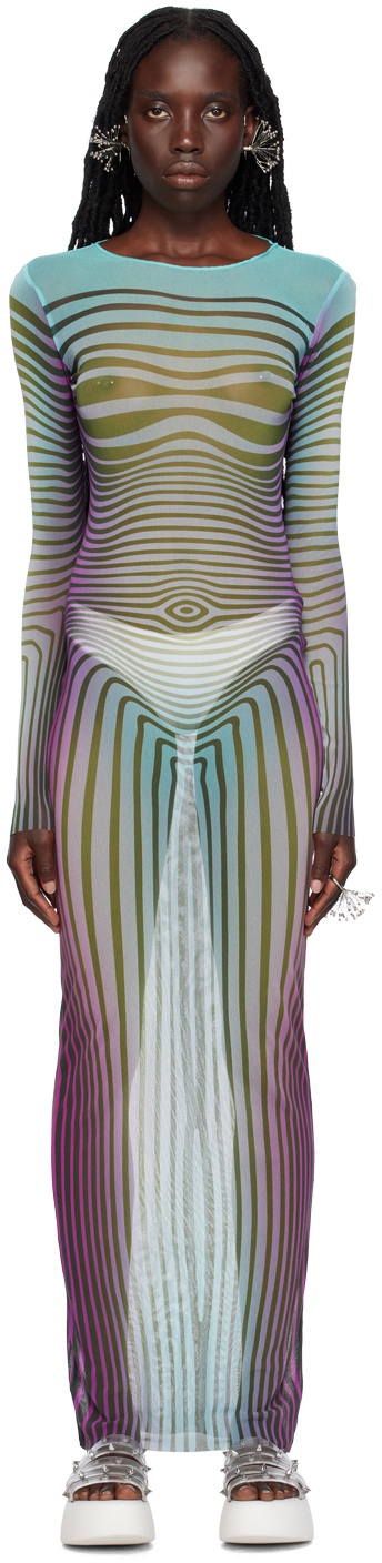 SSENSE Exclusive Blue 'The Body Morphing' Maxi Dress - 1