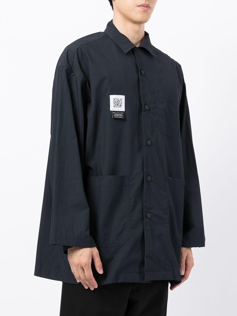 patch-detail cotton overshirt - 3